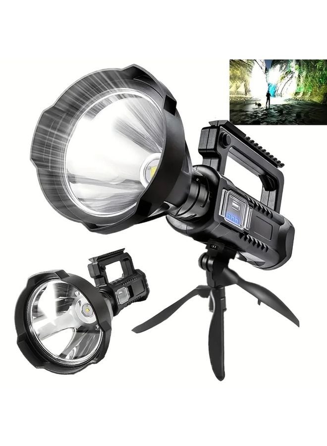 USB Rechargeable LED Flashlight With Tripod 4 Modes Portable Searchlight For Camping Hunting - Image 4